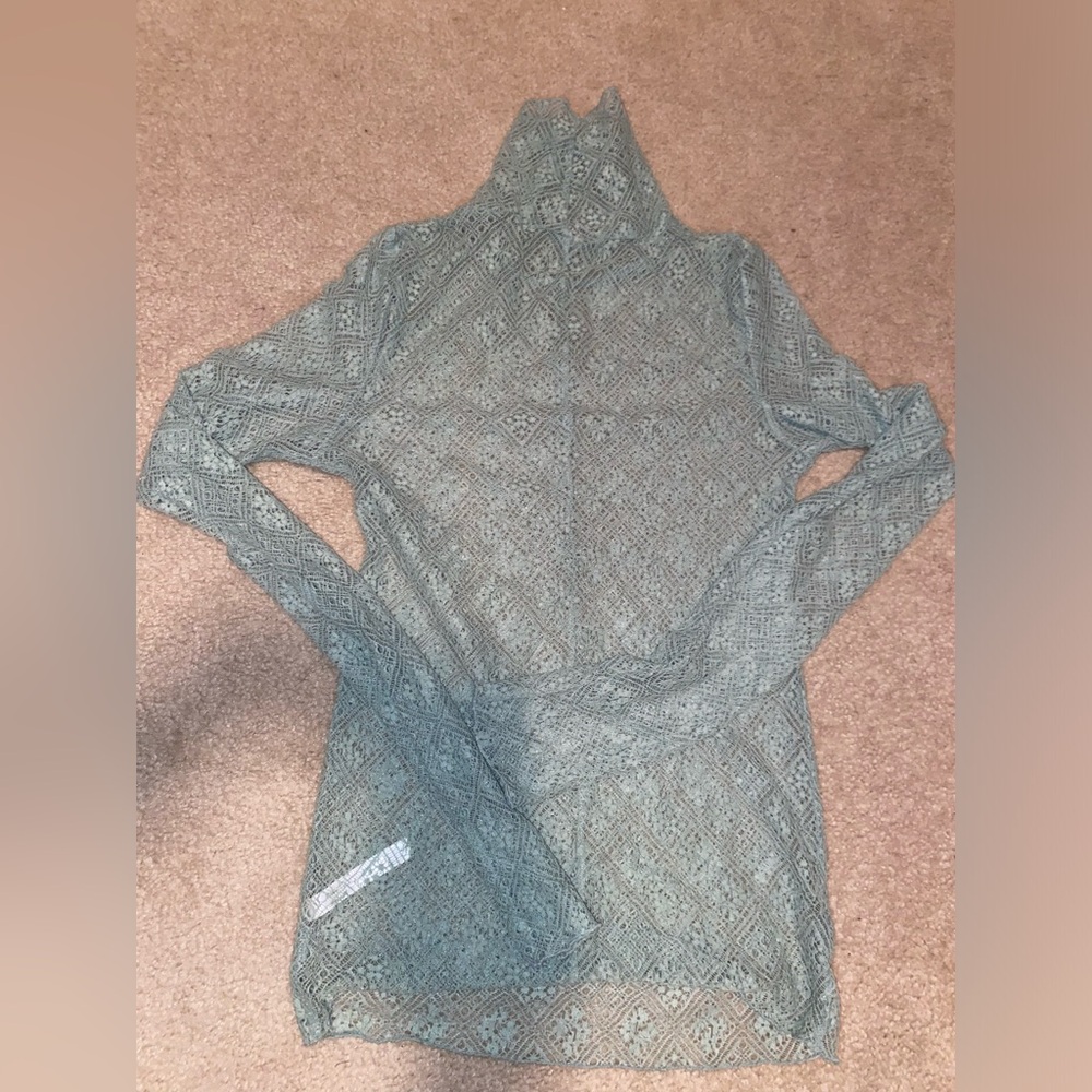 Anthropologie Lace Detail Top in Sage Green